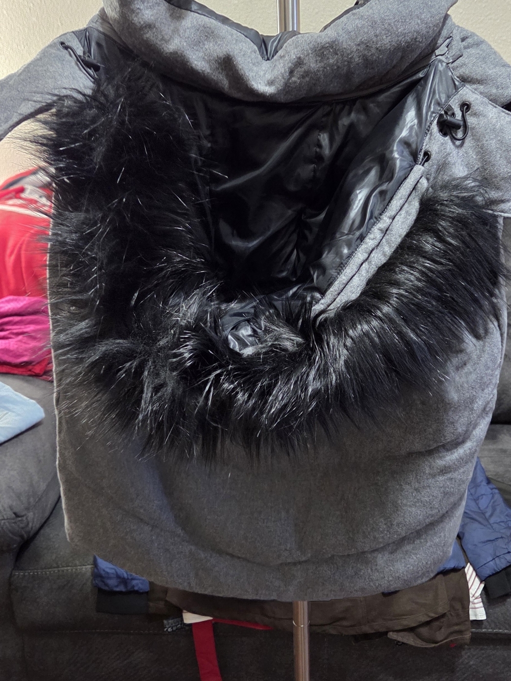 Womens GAP Grey and Black Quilted Jacket